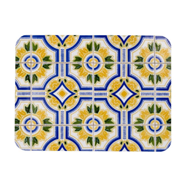 Bright tile pattern, Portugal Magnet (Horizontal)