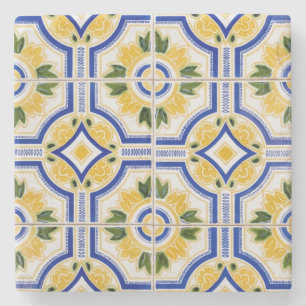 Bright tile pattern, Portugal Stone Coaster