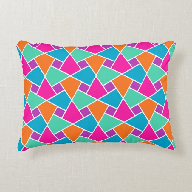 Bright Traditional Islamic Pattern Accent Pillow (Front)