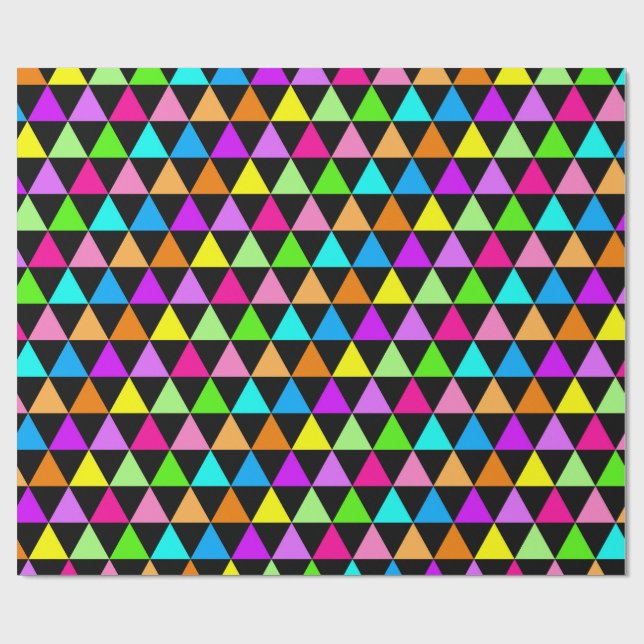 Bright Triangle Groovy Print Gift Wrapping Paper (Flat)