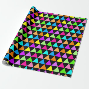 Bright Triangle Groovy Print Gift Wrapping Paper