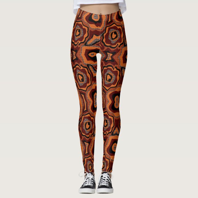 Bright tribal African pattern. Leggings (Front)