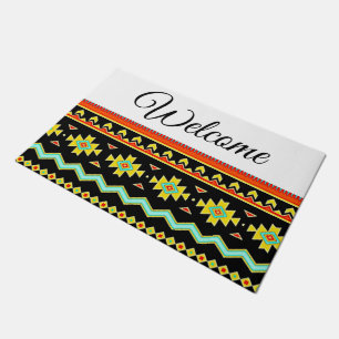 Bright tribal design personalised  doormat
