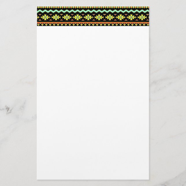 Bright tribal design stationery (Front)
