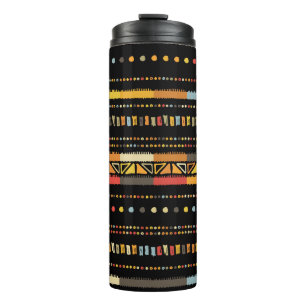 Bright Tribal Stripes Handmade Pattern Thermal Tumbler