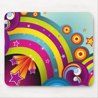 Bright trippy rainbow blue and purple mousepad