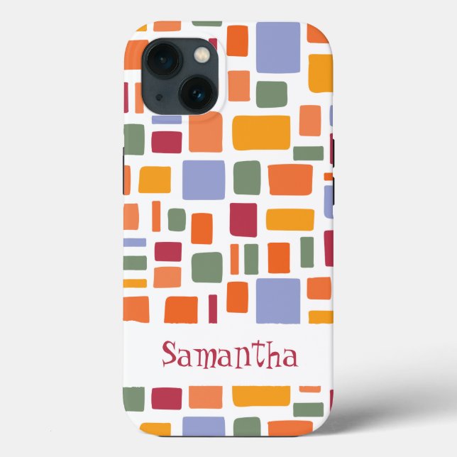 Bright Tropical Colours Wonky Squares & Rectangles Case-Mate iPhone Case (Back)