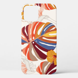 Bright Tropical Floral Hand Drawn iPhone 12 Case