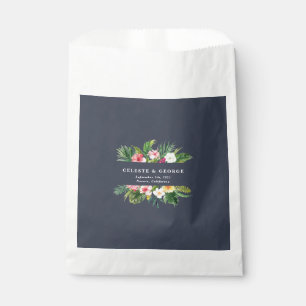 bright tropical floral wedding favour bag