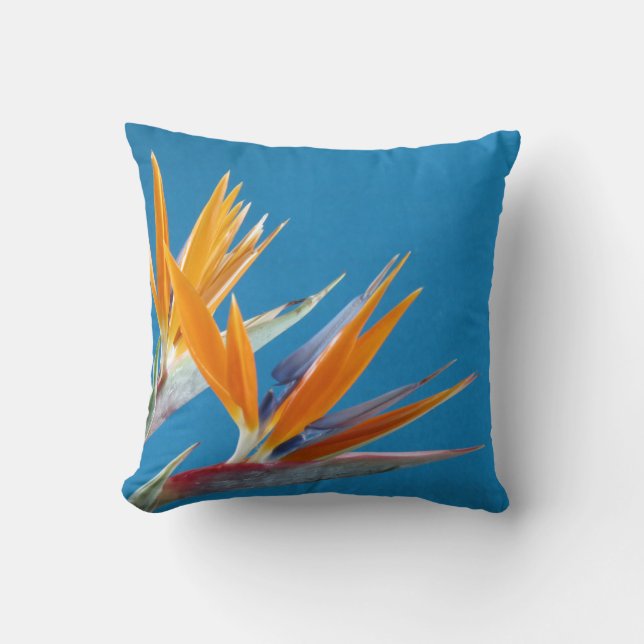 Bright Tropical flower throw pillow (Front)