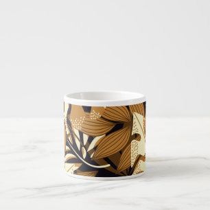 Bright Tropical Leaves Dark Pattern Espresso Cup