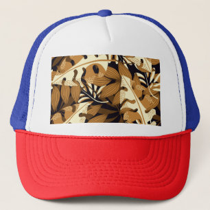 Bright Tropical Leaves Dark Pattern Trucker Hat