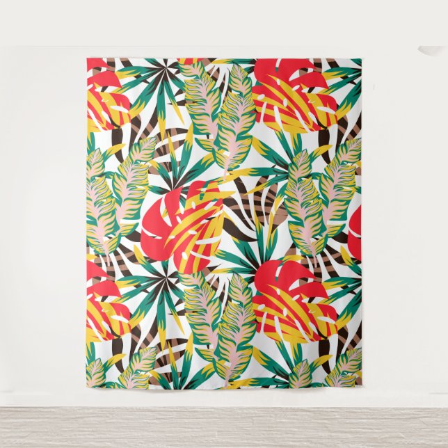 Bright Tropical Pattern Tapestry (Front)