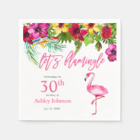 Bright Tropical Pink Let's Flamingo 30th Birthday