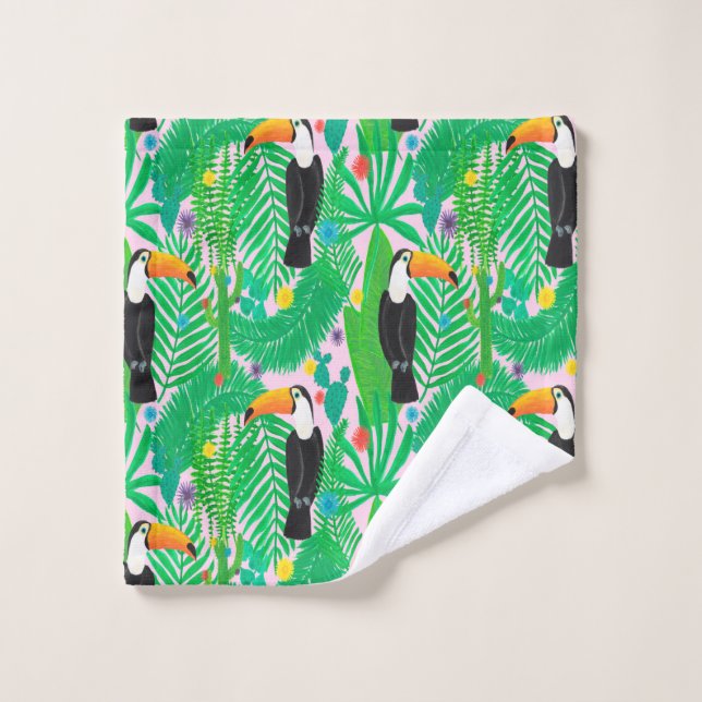 Bright tropical seamless hand drawn pattern with t wash cloth (Wash Cloth)