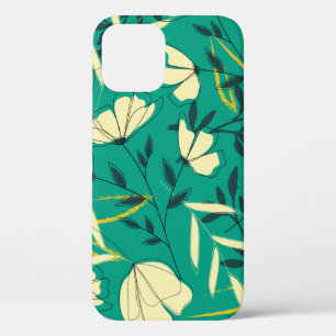Bright tropical seamless pattern with leaves and p iPhone 12 case