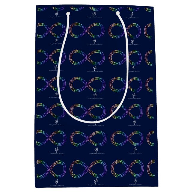 Bright Tropical Spectrum Infinity Hearts Medium Gift Bag (Front)