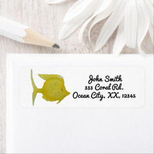 Bright Tropical Yellow Fish Return Address Label