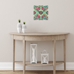 Bright Tropics Square Wall Clock