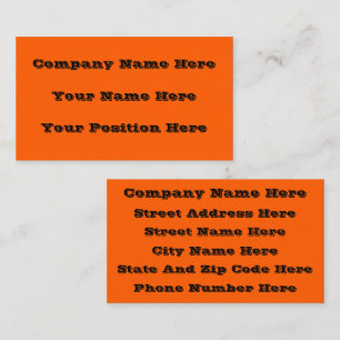 Bright True Orange Solid Color Business Card