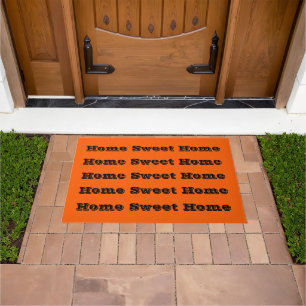 Bright True Orange Solid Color Doormat