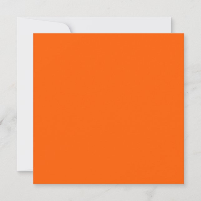 Bright True Orange Solid Colour  Card (Front)