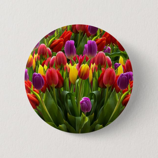 Bright Tulips 6 Cm Round Badge (Front)