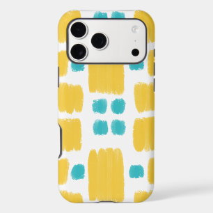 Bright Turquoise and Yellow painted shapes