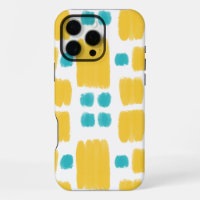 Bright Turquoise and Yellow painted shapes