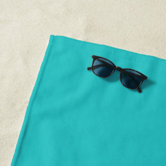Bright Turquoise Aquamarine Cyan Solid Colour Beach Towel