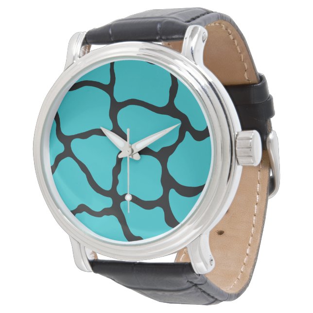 Bright Turquoise Giraffe Watch (Angled)