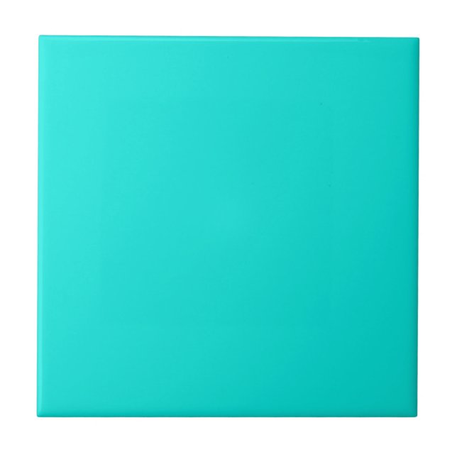 Bright Turquoise Solid Colour Ceramic Tile (Front)
