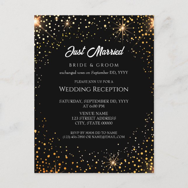 Bright twinkling lights wedding reception postcard (Front)
