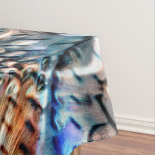 Bright, twisted coloured velvet or plumage tablecloth
