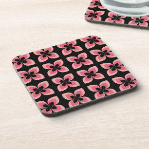 Bright Two Toned Pink Flower Pattern Coaster