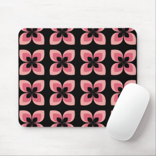 Bright Two Toned Pink Flower Pattern Mouse Pad