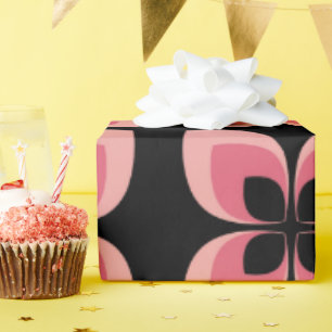 Bright Two Toned Pink Flower Pattern Wrapping Paper