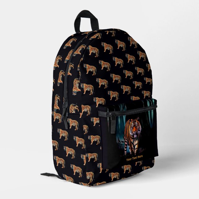 Bright Tyger Dark Forest Printed Backpack (Back Corner Left)