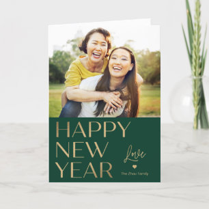 Bright Type Modern Happy New Year Photo Card