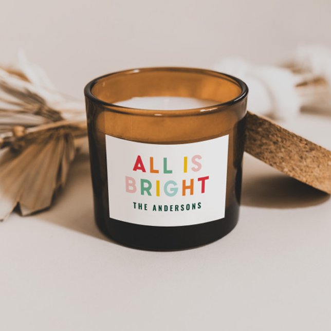 Bright typography modern Christmas family  Rectangular Sticker (Creator Uploaded)