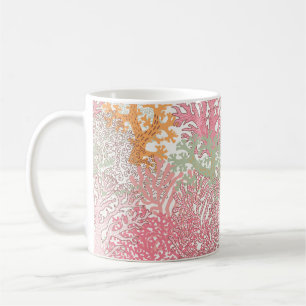 Bright underwater seamless pattern with beautiful coffee mug