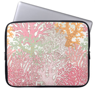 Bright underwater seamless pattern with beautiful laptop sleeve