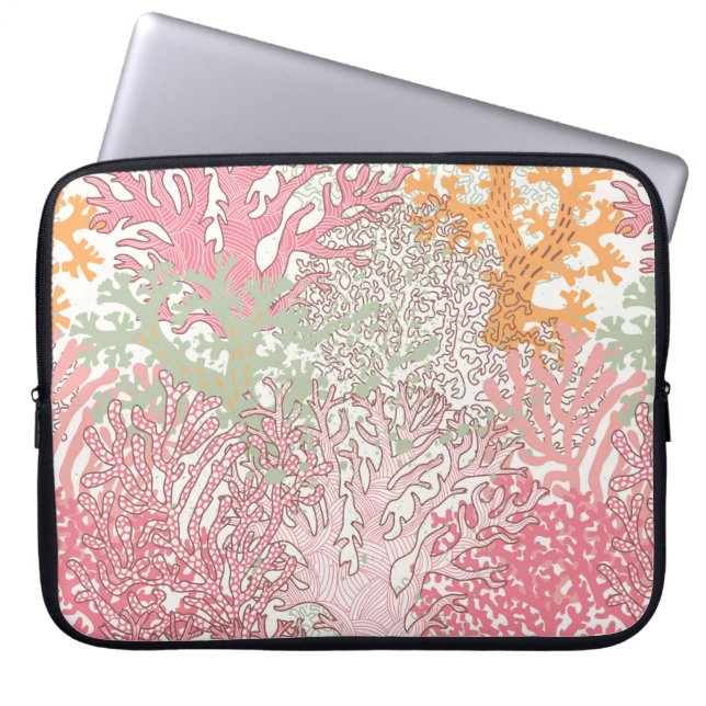 Bright underwater seamless pattern with beautiful  laptop sleeve (Front)