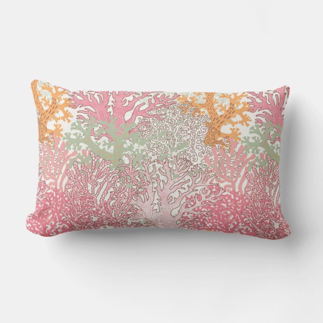 Bright underwater seamless pattern with beautiful  lumbar cushion (Front)