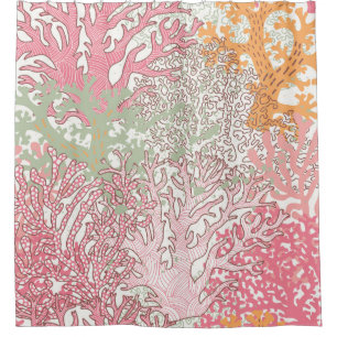 Bright underwater seamless pattern with beautiful shower curtain