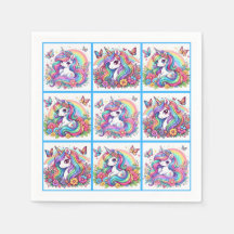 Bright Unicorn Party Napkins