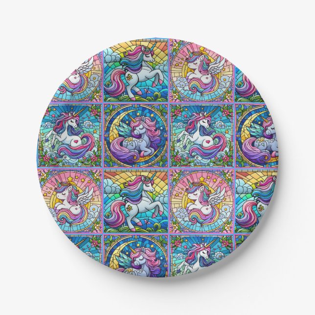 Bright Unicorn Party Plates - set 2 (Front)