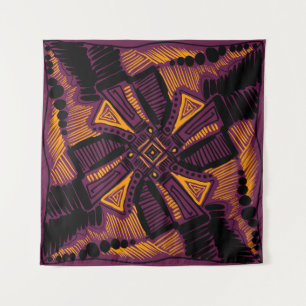 Bright universal square ornament. Lines, spots, do Tapestry