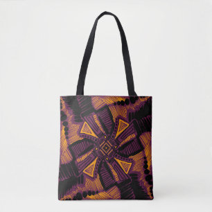 Bright universal square ornament. Lines, spots, do Tote Bag