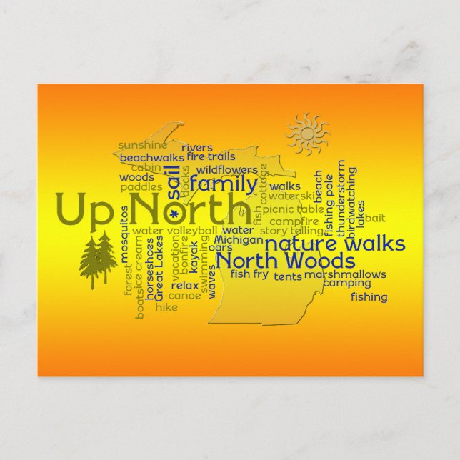 Bright Up North - MIchigan Postcard (Front)